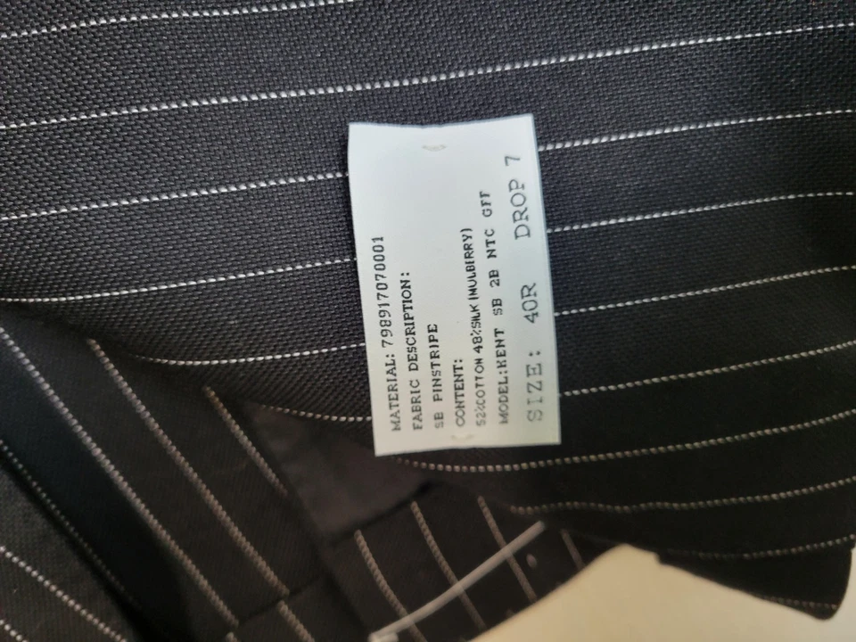 Ralph Lauren Púrpura Etiqueta Kent Hecho a Mano A Rayas Traje Chaqueta Hombres 40R $2295 Foto 3 de 4