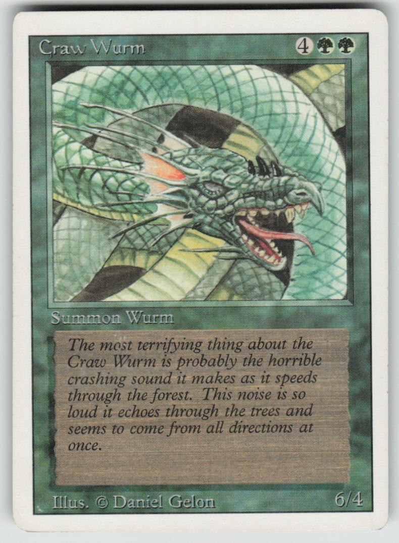 Craw Wurm Revised Edition Magic: The Gathering TCG Lightly Played