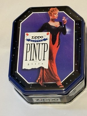 Zippo Salutes Pin Up Girls Pinup Lighter w/Tin-1996 Collectible Lighter-Unfired