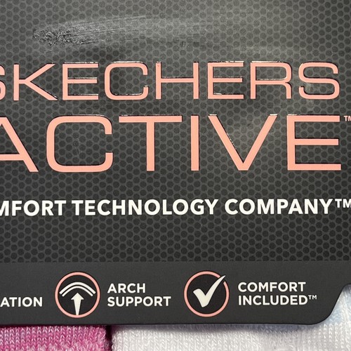 Calcetines Skechers Active para mujer 6-9,5 Qtr Crew 6 pares soporte para el arco acolchados negros - Imagen 6 de 11