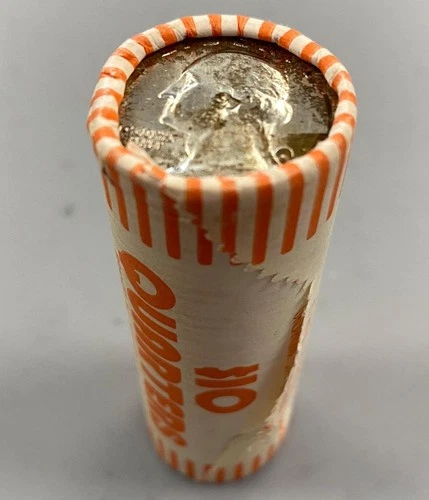 40 1964 D BU Bank Wrapped Roll US 90% Silver Washington 25c L23948