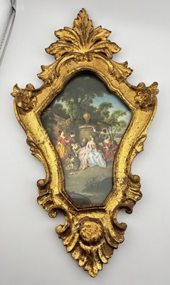 Mid Century Italian Gilt Acanthus Frame With Print