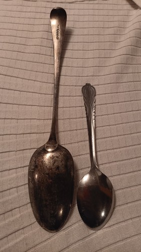 Antigua cuchara inglesa de plata esterlina Samuel Holmes Family War Crest, 106 g 12" - Imagen 1 de 7