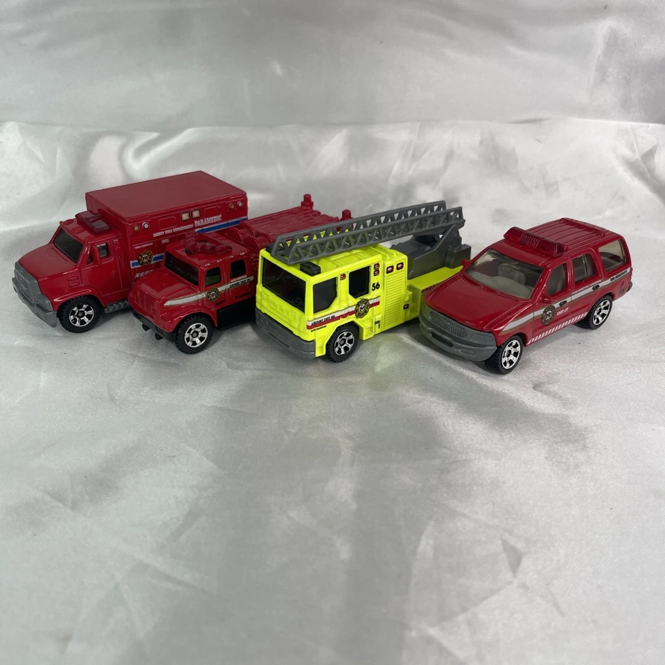 Matchbox Mix Of 4 Dennis Sabre Ladder Truck *sawblade wheels +3 Others - Image 2 of 4
