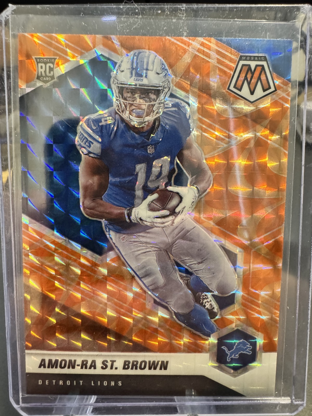 2021 Panini Mosaic - Rookies Amon-Ra St. Brown #328 Reactive Orange Prizm (RC)