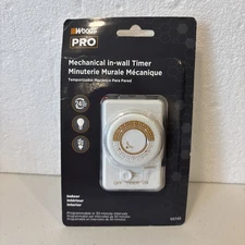 Woods Pro 59745 24-Hr Mechanical Converts Wall Switch to Timer 30 Min Intervals