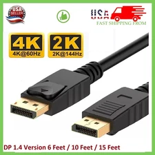 DisplayPort to DisplayPort Cable DP Male to Male Cord 4K 60hz HD 6/10/15 FT LOT