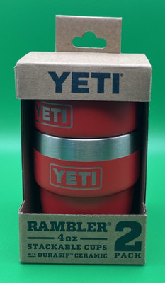 YETI RAMBLER 6 OZ ESPRESSO CUP STACKABLE MUGS- 2 PACK RESCUE RED - NEW