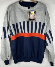 NWT Vintage 90s Grand Banks Striped Color Block Sweatshirt Sz L Pullover Walmart