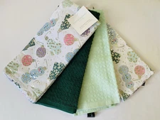 Set of 4 Cynthia Rowley Kitchen Towels Christmas Ornaments Green Mint White NEW