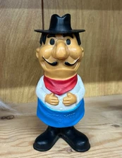 Vintage NOS 1970s Pizza Hut Pete Toy Bank Hard Plastic 8" Tall Figure