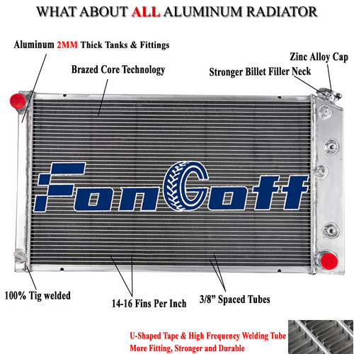 4-Row Aluminum Radiator Fits 1973-1986 Chevy C10 C20 C30 K10 K20 Pickup ...