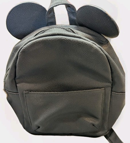 Disney Mickey Minnie Mouse Ears Black Rucksack Small Backpack Primrose - Picture 2 of 5