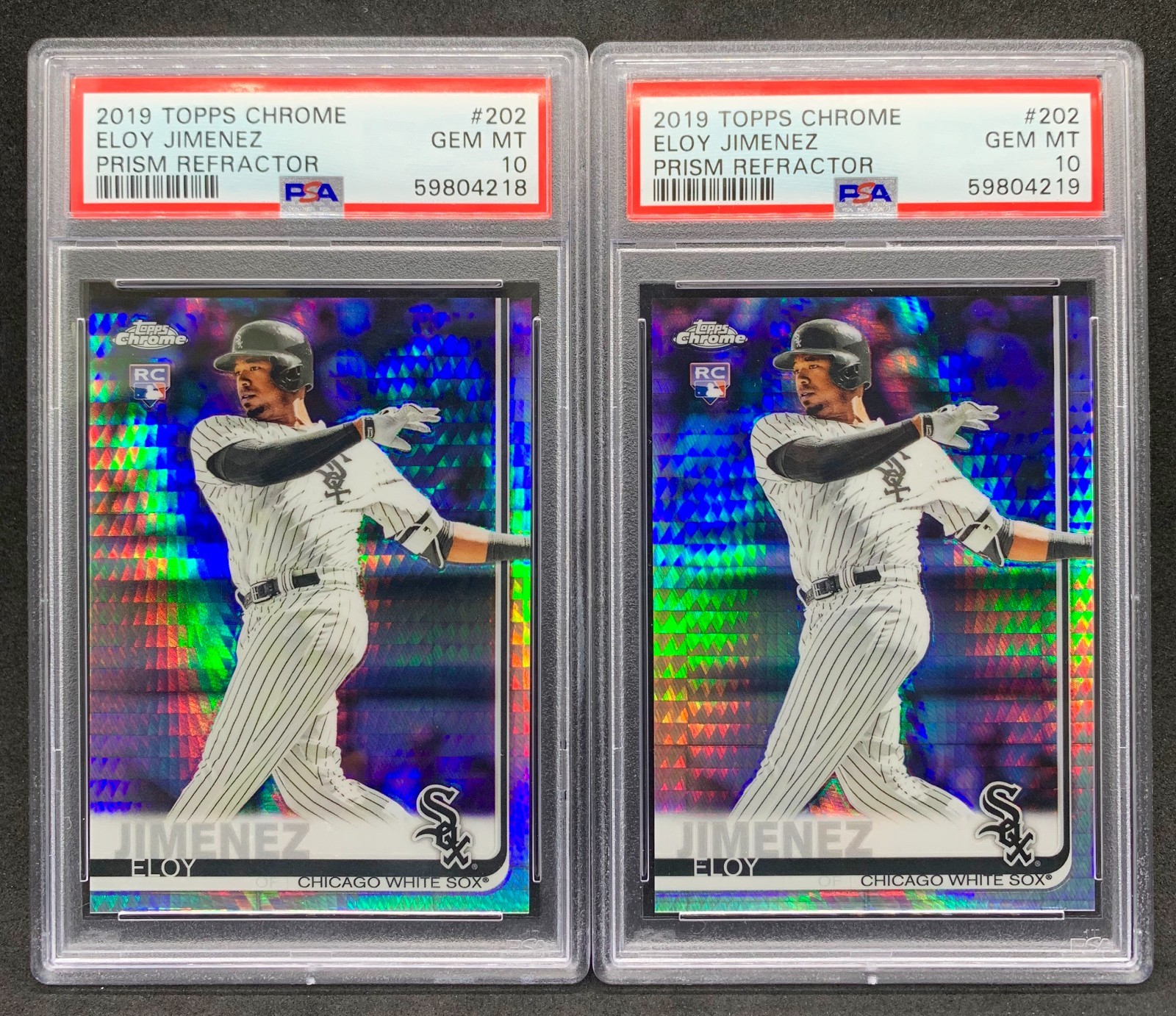 2019 Topps Chrome ELOY JIMENEZ Prism Refractor Rookie SP Gem Mint PSA 10 Qty 2