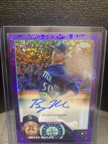 2023 Topps Chrome Update Auto Bryce Miller AC-BMI Purple Speckle Refractor /299 
