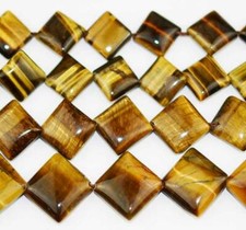 Natural Yellow Tigers Eye Diagonal Square Gemstone Beads 15'' DIY Making Jewelle