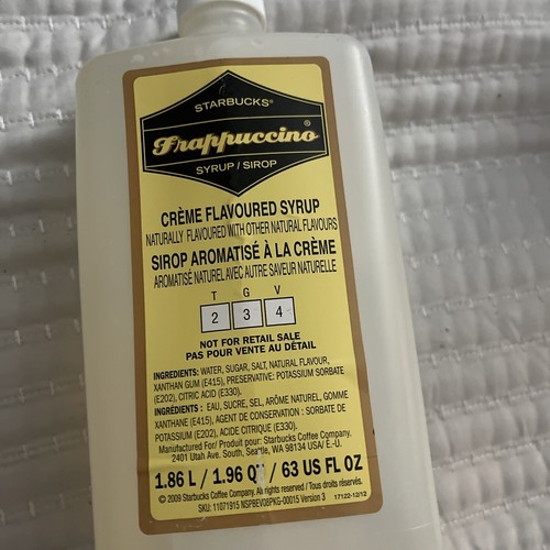 Starbucks Frappuccino Creme Flavored Syrup 1.86 L BB 07/2025!!