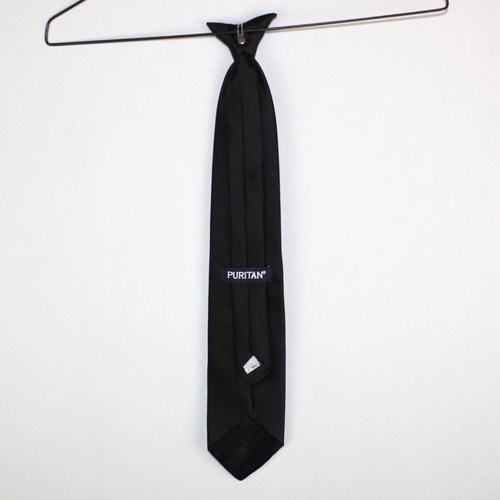 Puritan Clip-On Necktie Black Tie 3.25" wide x20" long - Picture 2 of 6