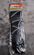 LONG BLACK FLAIRED WITCH GLOVES w/ NAILS Claws Bat Wings Costume Halloween Women