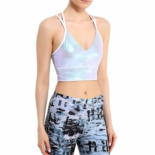 Reebok Studio Dance Novelty Bra Training Yoga Wicking Removable Padding Mesh - Bild 1 von 5