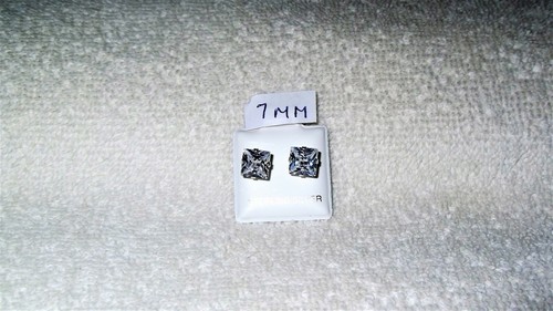 Klare CZ .925 Sterling Silber Quadratschliff Ohrstecker Schmuck Herren Damen - Bild 11 von 18