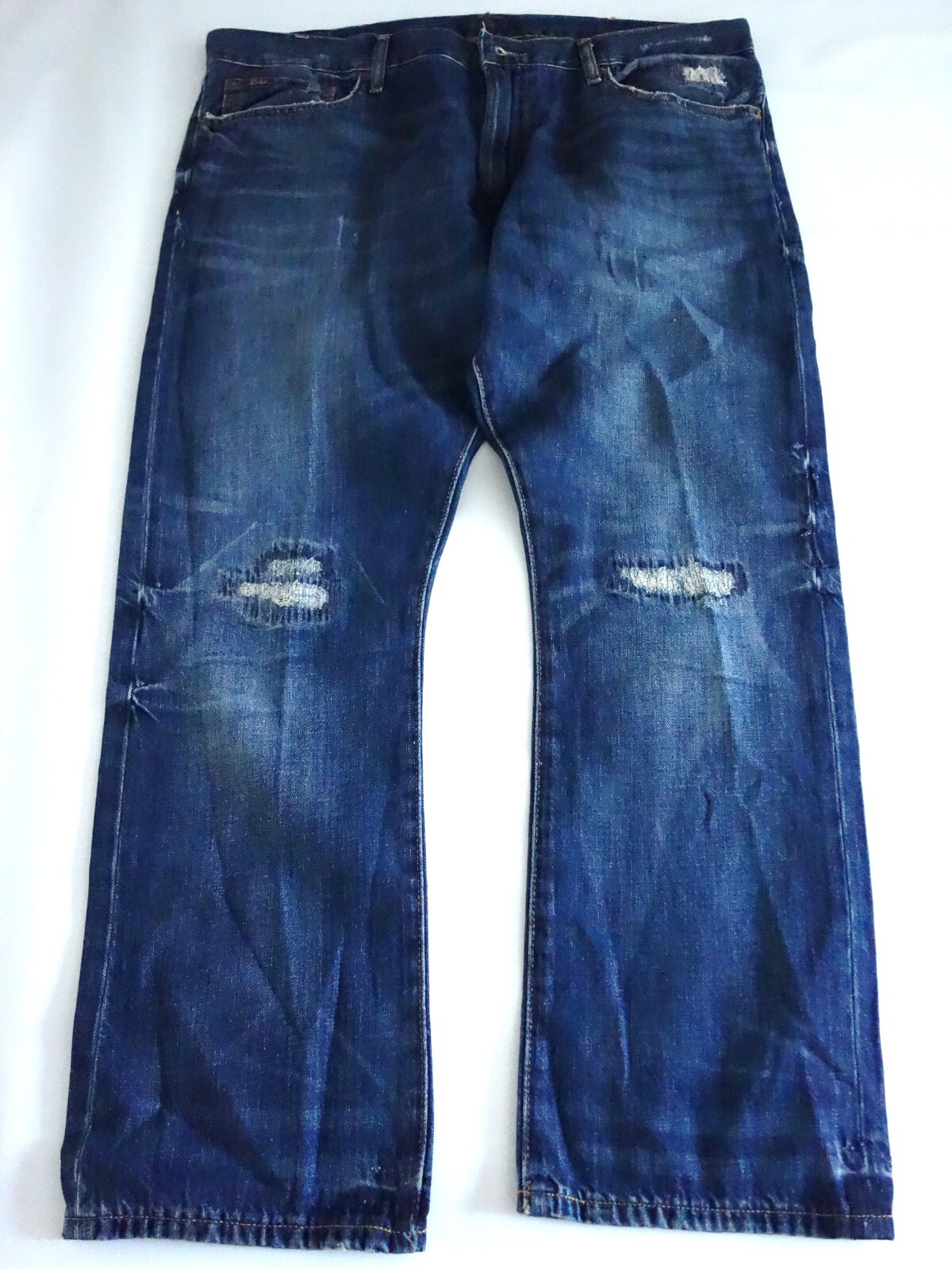 Denim Pants -30 30 Blue Varick Distressed Hole Patchwork