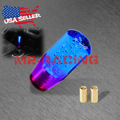 ShiFT Knob Stick Crystal Transparent Bubble Purple Blue Throw Gear Shifter 10cm