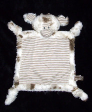 DEMDACO Barnyard Brown Spotted Stripe Cow Baby Blanket Plush Security Lovey