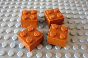 LEGO Dark Orange 2 x 2 Brick, Lot of Four 4767 4504 7194 | eBay