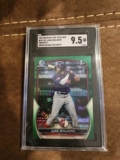 2023 Bowman Chrome MegaBox Juan Benjamin 1st Bowman Green Ref #98/99 SGC 9.5 MT+