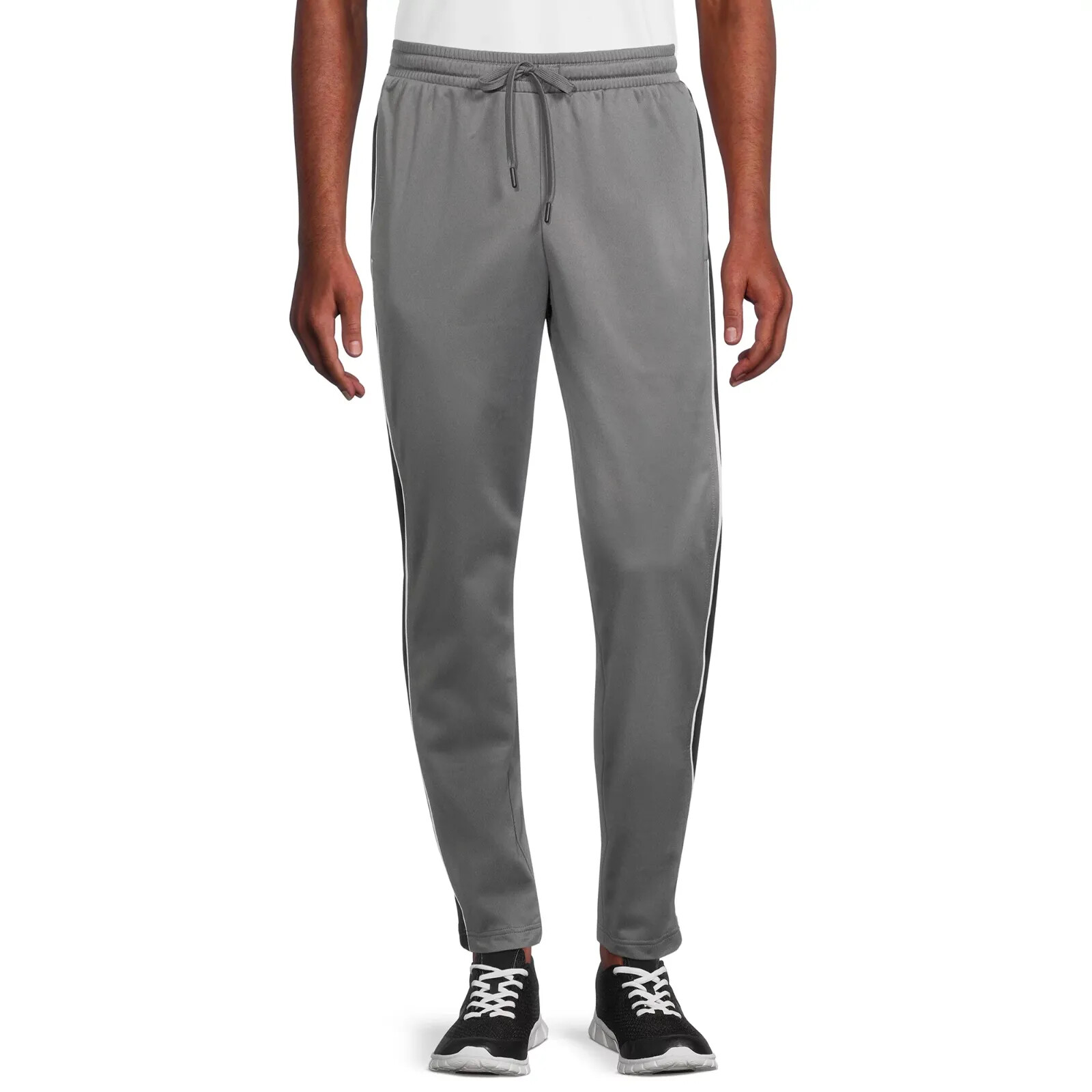 Athletic Works Men's Track Pants Ankle zippers E-Waist Drawstring ...