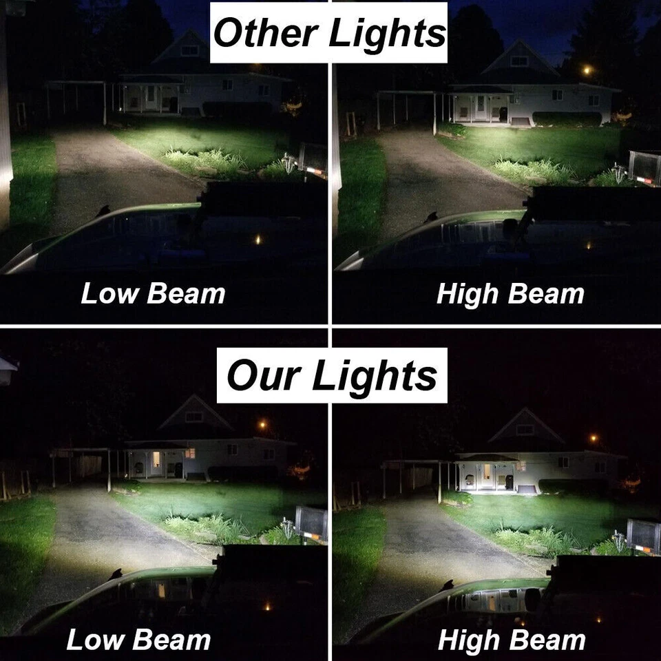 2pcs Fit Jeep Wrangler CJ JK TJ LJ 7" Round LED Headlights Halo Hi/Lo Beam w/DRL - Image 3 of 4