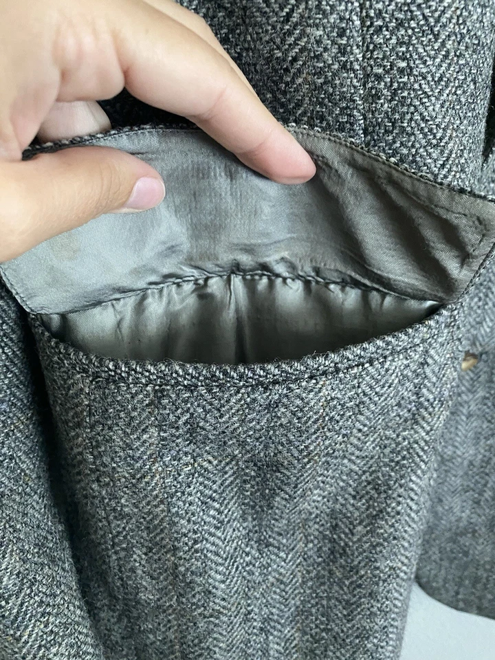 Blazer de Lana para Hombre Talla 42 Gris Dos Botones Grueso De Colección Raíces Negocios Trabajo Foto 4 de 4