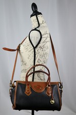 Dooney  Bourke Vintage AWL Leather Classic Shoulder Satchel Black British Tan