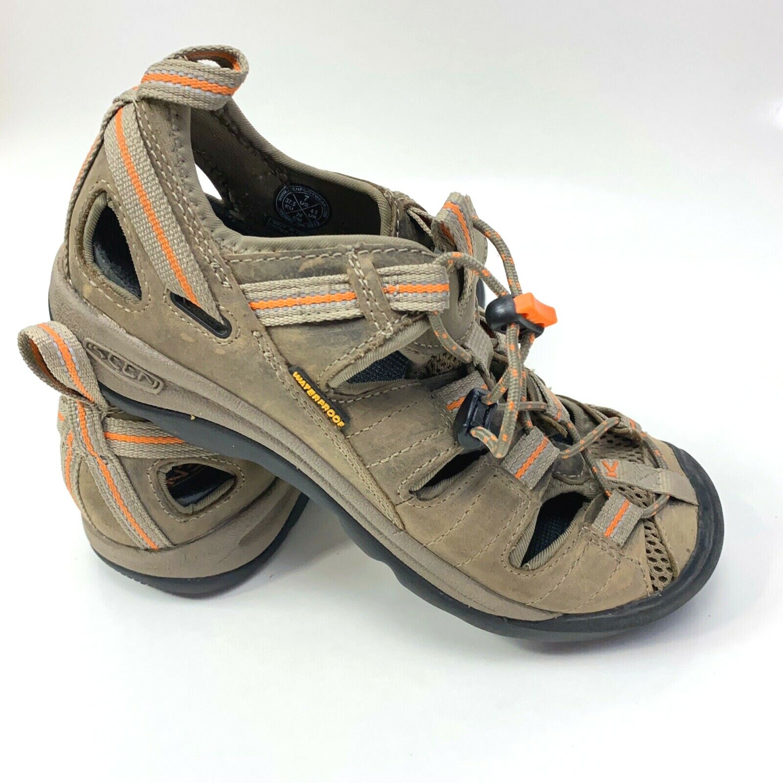 Sandali sportivi da trekking KEEN Newport H2 marroni in pelle impermeabili donna US 7 37 5
