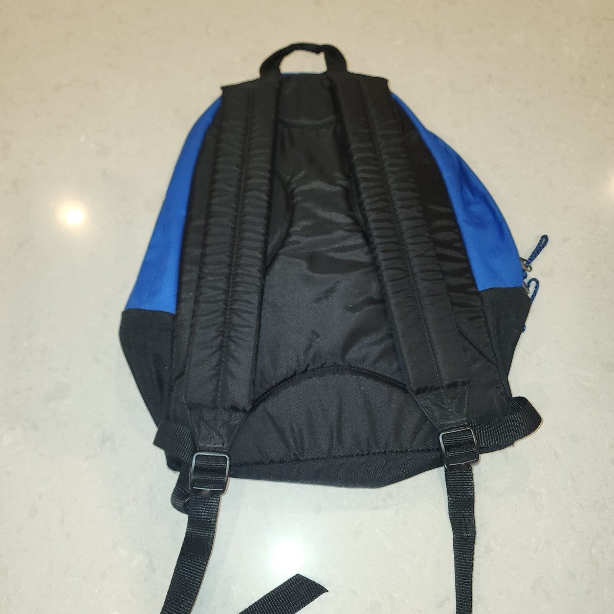 Vtg 90s Bright Blue EASTPAK Backpack Book Bag Old Skool Logo
