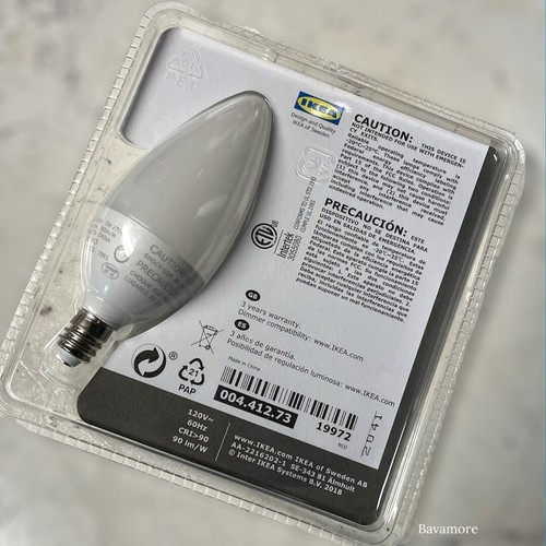 IKEA LED bulb dimmable LEDARE E12 450 lumen warm dimming, chandelier opal NEW - Picture 2 of 2