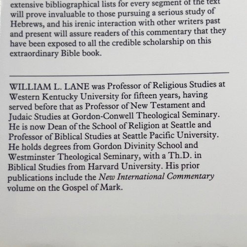 HEBREWS 1-8, William L. Lane, Word Biblical Commentary, Volume 47A - Picture 14 of 14