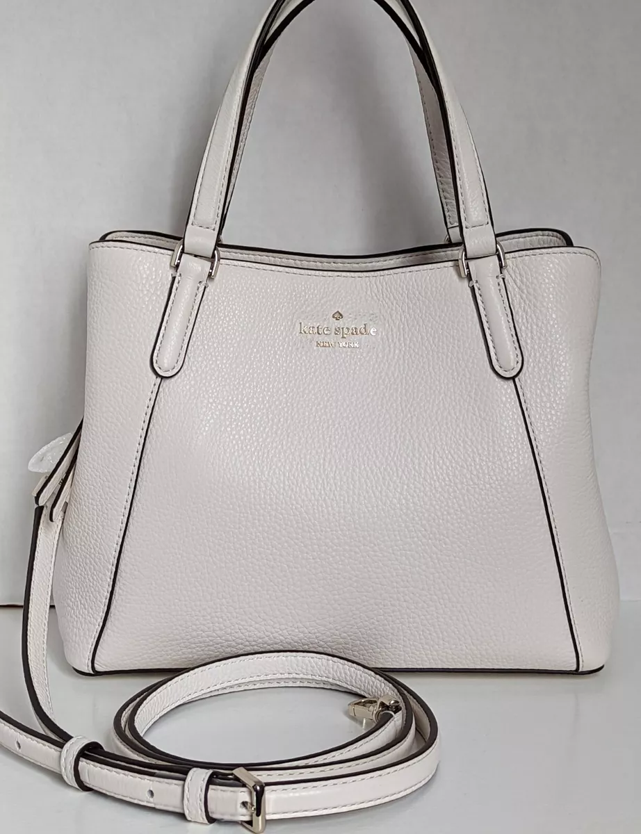 KATE SPADE Jackson Satchel Bag Medium Leather Parchment Triple Compartment New
