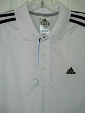 adidas ClimaCool Mens S/S White Ventilated Tennis or Golf Polo Shirt-Size Medium