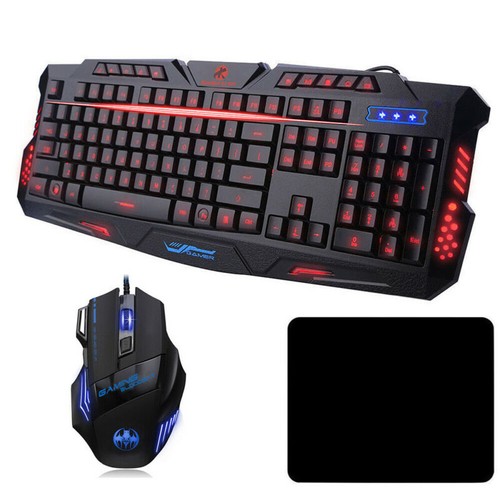 Wired Computer Desktop Gaming Keyboard and Mouse Set 3 colors LED Light Backlit - Picture 1 of 11
