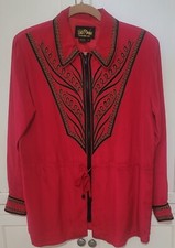 Bob Mackie Wearable Art 100 Silk, Zip Front, Vntg, EUC Dynasty Vbe Oversized S