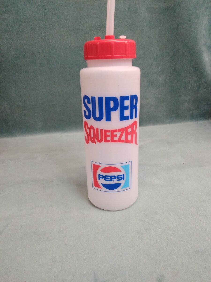 Vintage 80's Pepsi Super Squeezer Plastic Sports Bottle With Vintage 80's Pepsi Super Squeezer Plastic Sports Bottle With