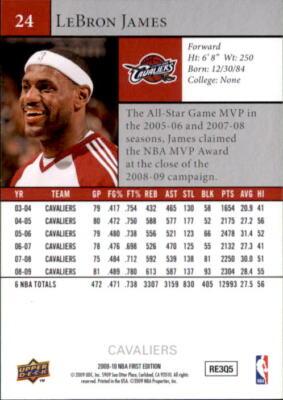 LeBron James 2009-10 Upper Deck First Edition Card #24