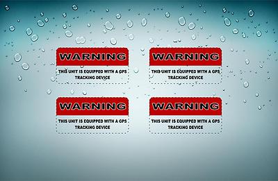 4x Sticker gps alarm system warning decal anti theft car vehicle vinyl security