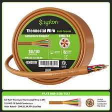 Syston 18/10 HVAC Thermostat Wire CMR Power Circuit Copper Cable Cut to Order