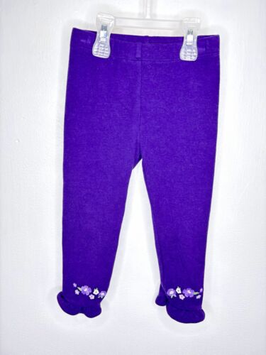 Gymboree Ruffle Hem Leggings Girls Size 2T Elastic Waist Purple Pull On - Picture 1 of 4
