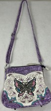 Cowgirl Trendy Studs ButterflyWestern PurseCrossbody PurseConcealed Carry Purple