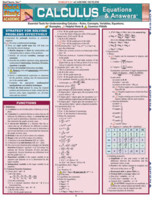 Calculus Equations & Answers (Quickstudy: Academic) - Pamphlet - VERY GOOD