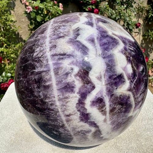 9.3LB Large Natural beautiful Dream Amethyst Quartz Crystal Sphere Ball Healing - Picture 14 of 22